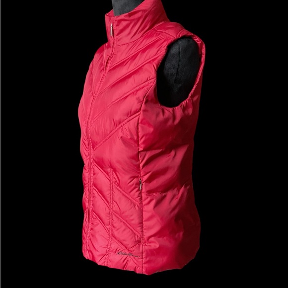 Eddie Bauer Women's Premium Goose Down Red Vest - Picture 2 of 9